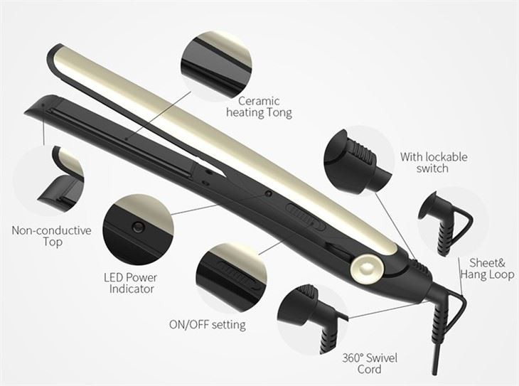 Keraaminen LED-hiusten suoristin